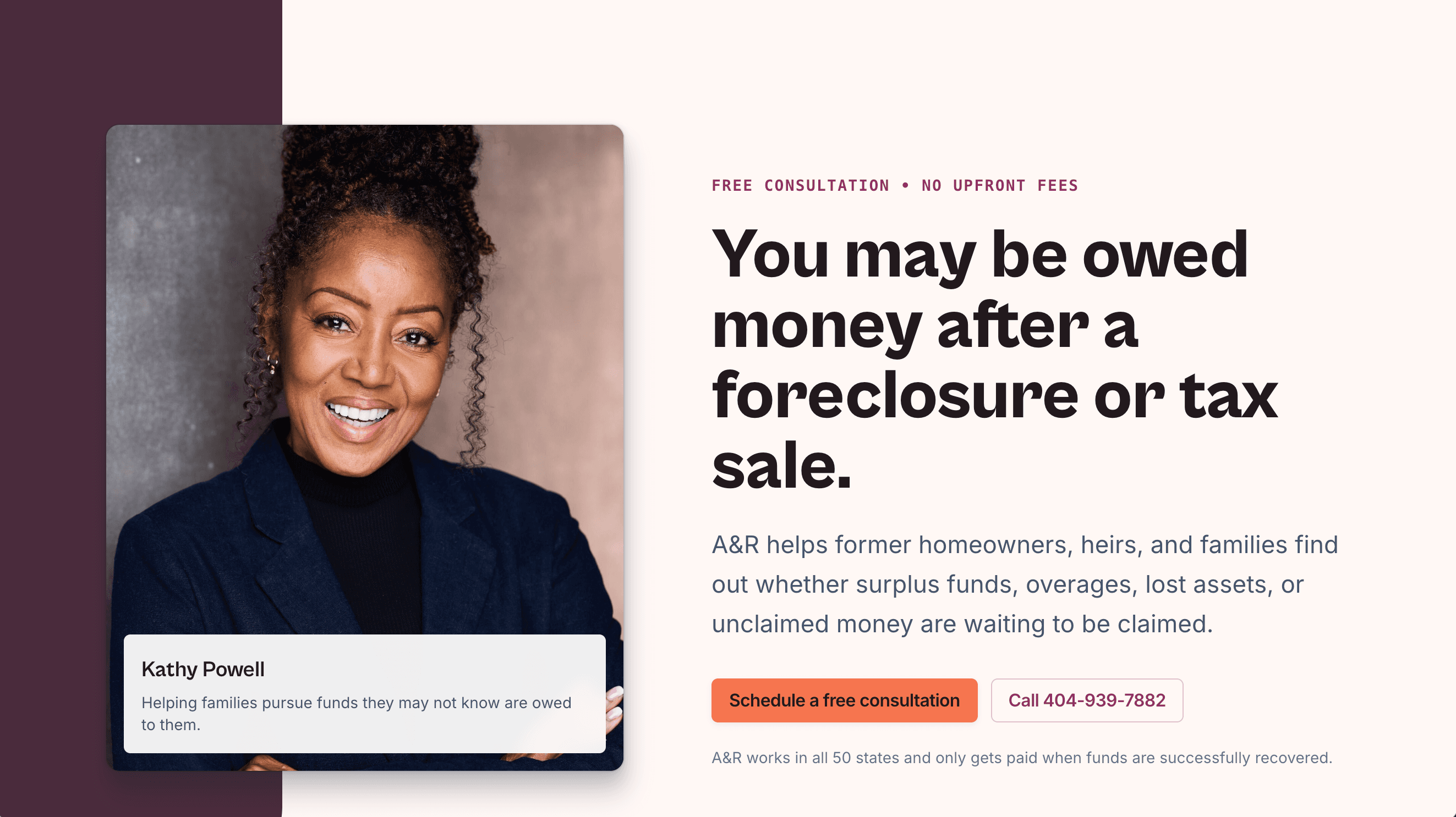 Asset Recovery Website screenshot